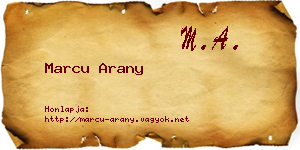 Marcu Arany névjegykártya